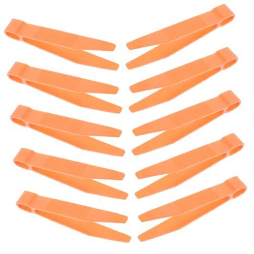 BESTonZON 25 Stück Pinzette für experimente für Experiment Schaufeln Bausatz Kleinkinder pinzette Hilfsmittel für den Schulunterricht Plastik Orange von BESTonZON