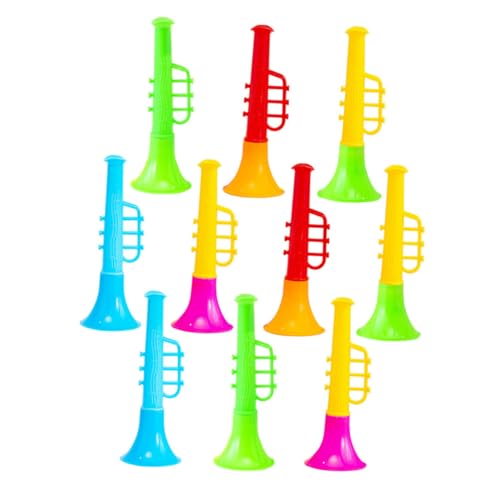 BESTonZON 25 Stück Teiliges Mini Trompeten aus Sicherem Abs Leichtes Langlebiges Instrument Pädagogisch für Party Festival und Unterhaltung Farblich Sortiert für Ab Jahren Zufällige Farbe von BESTonZON