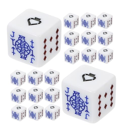 BESTonZON 25 Stück Teiliges Pokerwürfel-Set Weiß Acrylwürfel mit Quadratischen Ecken Robuste Tischspielwürfel für Poker Kartenspiele Ersatzwürfel für Party und Familienspiele von BESTonZON