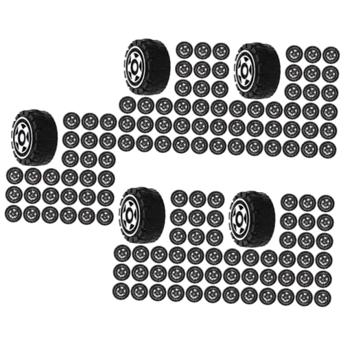 BESTonZON 250 Stück Spielzeug-Reifen-Zubehör Kunststoffräder Miniaturen Ferngesteuertes Auto Mini-Kunststoffreifen Mini-Auto Kleine Räder Zusammenbauen Kinderauto-Räder DIY-Räder von BESTonZON