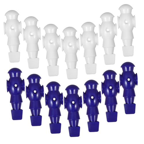 BESTonZON 26 Stück Teiliges Tischfußball Spieler Foosball Figuren aus Robustem Kunststoff Kompatibel mit Standard Tischkicker Stangen Farblich Getrennt in Royalblau und Weiß Zubehör für von BESTonZON