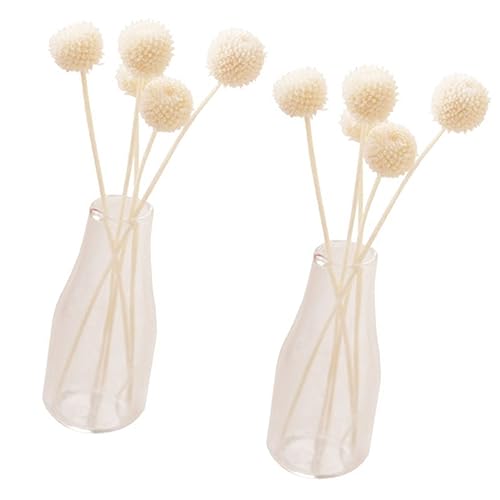 BESTonZON 2Er Set Miniatur Essen Und Spielen Kunstblumen Mini Glas Kleine Vase Puppenhaus Miniatur Blumenvase Puppenhaus Mini Blumenvase Mit Blumen von BESTonZON