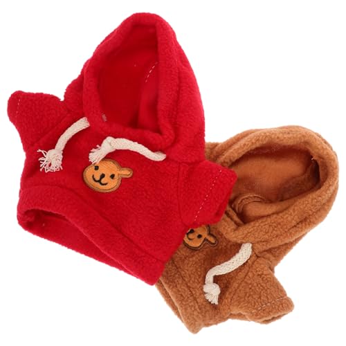 BESTonZON 2Pcs Bärenpuppe Dress -Up Kleider Stofftiere Gefülltes Bären Outfit Austauschbarer Bärenkleidung Hoodie Gefüllte Bärenpuppe Hoodie Dekoration Plüsch Doll Kleidung Bärenpuppen von BESTonZON