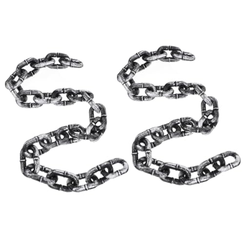 BESTonZON 2St Cosplay-Accessoire mit gefälschter Kette Halloween Costume Halloween Kleidung Halloween-Dekoration Halloween-Maske Kostüm Kunststoffkette Halloween-Deko-Kette Plastik Dark Grey von BESTonZON