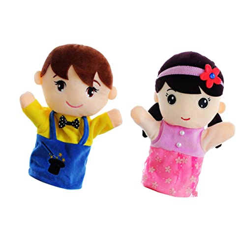BESTonZON 2St Familie Handpuppe Junge Handpuppe Handpuppen Familie Marionette Menschen Handpuppen interaktive Puppen famlyguy Stoffplüschhandpuppe Handfamilienpuppen von BESTonZON