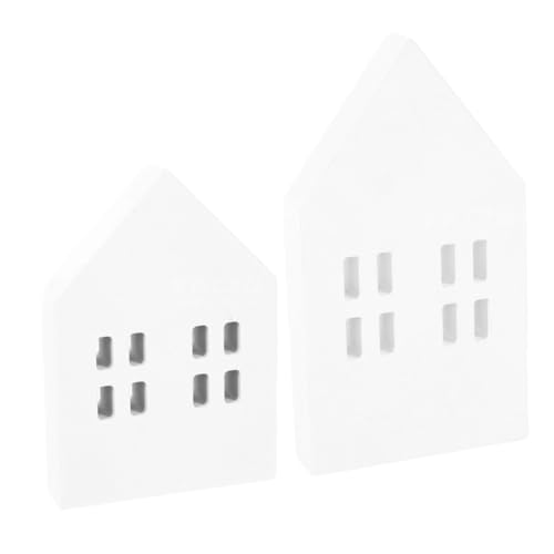 BESTonZON 2St Holzhandwerk ordnerregal buchattrappe blockbohlenhaus Tischdeko bucheregale Puppenhaus-Miniaturen Puppenhausmöbel Weihnachtsdeko Requisite dekoratives kleines hölzern Weiß von BESTonZON