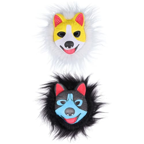 BESTonZON 2St Hundemaske Abschlussball Requisiten Trajes für Halloween für Herren Hunde-Gesichtsmaske halloween masken halloweenmaske Party-Kostümmaske lustige Maske Tier bilden Kind Eva von BESTonZON