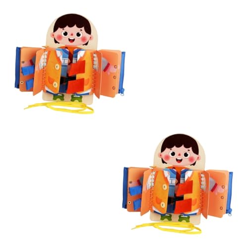 BESTonZON 2St Mehrschichtiges Busy-Board kinderbeschäftigung geschicklichkeitsspiele für Kinder Activity für Kinder Wooden Toys Mädchen Spielzeug Aktivitätstafel Baby Schiene aus Lindenholz von BESTonZON
