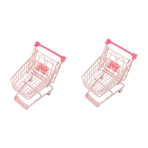 BESTonZON 2St Mini-Einkaufswagen aufbewahrungswagen Spielzeug für Kinder Notizblock Spielzeug-Einkaufswagen spielzeuge Schreibtisch Mini-Shopping Utility Handwagen Einkaufswagen-Modell klein von BESTonZON