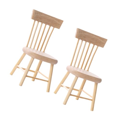 BESTonZON 2st Mini-Stuhl Aus Eiche Spielzeuge Stühle Modelle Miniatur-stuhlfigur Miniatur-holzstuhl Mini-holzstuhl Winziger Miniaturstuhl Miniatur-stuhlspielzeug Möbel Schmücken von BESTonZON
