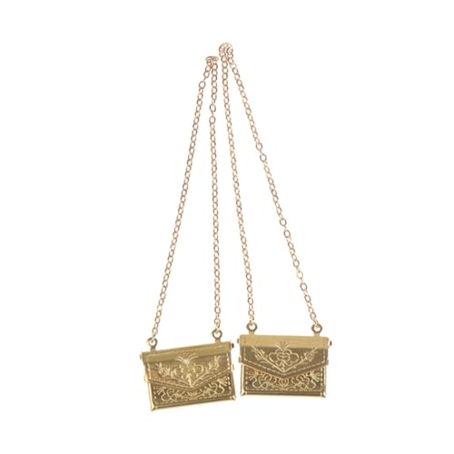 BESTonZON Miniatur-puppenhaus-zubehör 112 Puppenhaus Mini-Metall-Tasche Spielzeug Floral Schultertasche Spielzeug Für Jungen Und Mädchen Pretend von BESTonZON