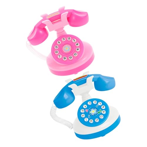 BESTonZON 2 Stücke Kinder Pretend Spielen Telefon Vintage Corded Altmodische Kinder Telefon Spielzeug von BESTonZON