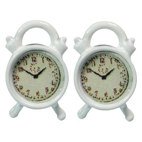 BESTonZON 2St Mini-Wecker deko wohnaccessoires eine spieluhr Micro mini Scale Szenenuhr abspielen weiße Wohnkultur Miniaturmöbel Spielhausuhr Mini-Verzierungszubehör Legierung von BESTonZON