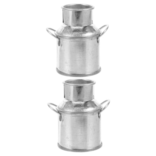 BESTonZON 2stücke Miniatur Milchkanne Dekorative Eimer Für Miniaturhäuser Kleine Blumenbehälter Für Mikrolandschaften Und Hausdekoration von BESTonZON