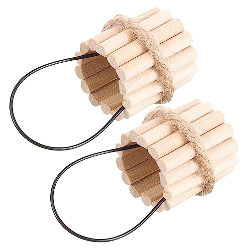 BESTonZON 2St Puppenhaus holzspielzeug Dollhouse playmobile BJD Puppenhauszubehör Modellbau Zubehör wischeimer Trinken deko Holzfass Requisite Mini künstliche Eimer hölzern von BESTonZON