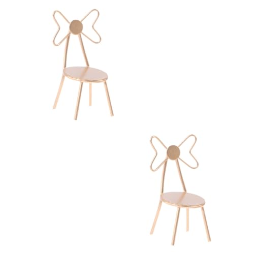 BESTonZON 2St Puppenstubenstuhl Puppenstubenmöbel bastelzeug Mini-Stuhl Miniatur-Hausmöbel Modelle Ornament Puppenstuhl Miniaturstuhl Puppenhaus Haushaltsprodukte Dekorationen Ob11 von BESTonZON