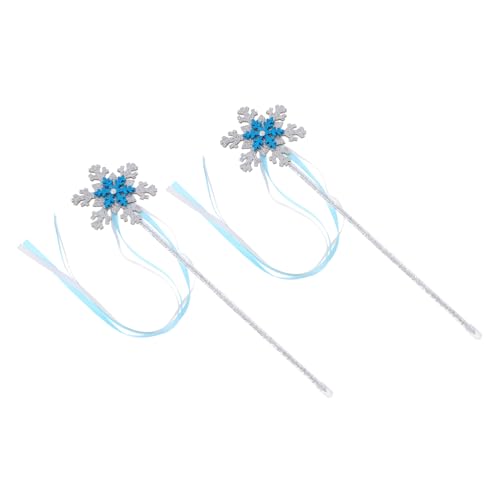BESTonZON 2St Schnee Zauberstab Feenstab Bausatz Schneebälle Halloween mitgebsel heeloween Fairy Wand glinet Zauberstäbe für Kinderpartys Fee Zauberstäbe für Mädchen Stoff Silver von BESTonZON