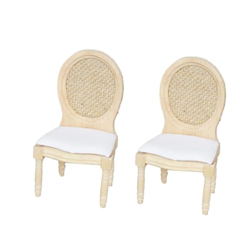BESTonZON 2St Simulationsstuhl kinderstuhl Chair Miniaturstuhl Dekoration Dollhouse Furniture Holzstuhl Ornament Puppenhaus Zubehör Mini-Raumdekoration Puppenhausstuhl aus Holz hölzern von BESTonZON