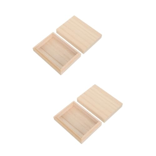 BESTonZON 2St Spielkarten Holzkiste Spielkarten aufbewahrung Spielkarten Box Spielkarten Holzbox aufbewahrungskorb behälter Schmuck Holzkasten Chipsatz Poker Kartenspielen natürliches Holz von BESTonZON