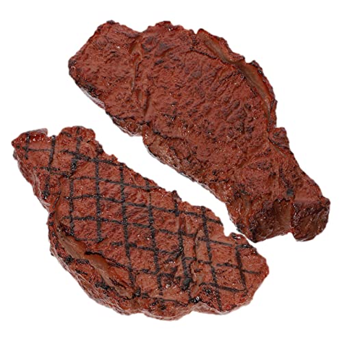 BESTonZON 2St Steak-Modell für kinderspielzeug Kunststeak Kid Toys Essen Spielzeugküche vorgeben gefälschte Lebensmittel realistisch künstliche Steakdekore PVC Brown BESTonZON 2St Steak-Modell für kinderspielzeug Kunststeak Kid Toys Essen Spielzeugküche vorgeben gefälschte Lebensmittel realistisch künstliche Steakdekore PVC Brown von BESTonZON