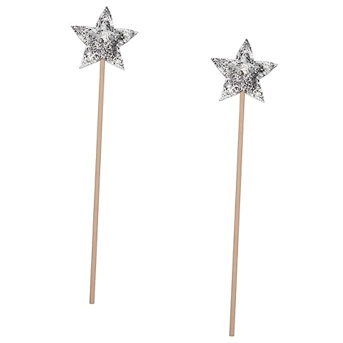 BESTonZON Feenstäbe Kostüm-Requisiten 2 Stück Glitzernde Sternstäbe Für Jungen Und Mädchen Partygeschenke Performance-Requisiten Bühnenshow-zubehör von BESTonZON