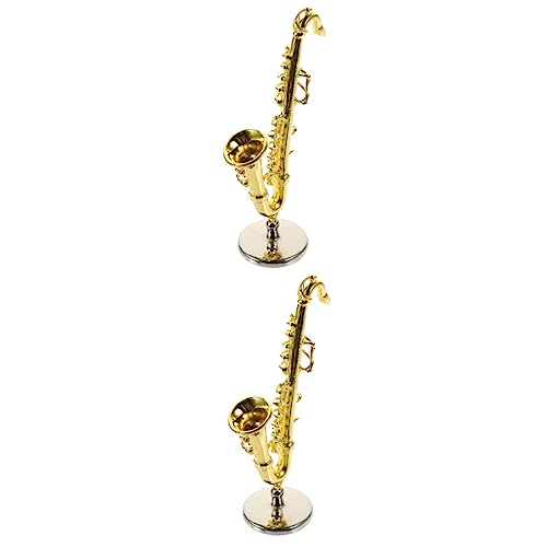 BESTonZON 2st Zubehör Für Puppenhäuser Tischdekoration Musikinstrument-Ornament Praktische Miniatur-Saxophon-verzierung Saxoboom Alt-Saxophon Haushalt Kleines Musikinstrument Kind von BESTonZON