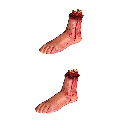 BESTonZON 2St abgetrennte Füße Kostüm-Requisiten Halloween gebrochener Fuß Halloween-Requisiten Zubehör Dekorationen Schmücken abgetrennter Fuß Sakralzubehör für gebrochenen Fuß von BESTonZON