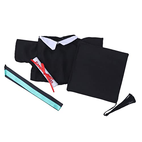 BESTonZON 2er Set Kleidung Für Puppe Miniatur Abschlusspuppenkleidung Puppe Verkleiden Sich Kleidung Karikatur Babyzubehör Plüsch Schuhe Für Puppen Ausgestopft Kostüm Film Black von BESTonZON