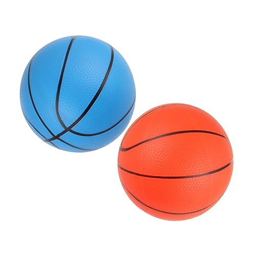BESTonZON 2er Set Mini Basketballspielzeug Für Ideal Für Pool Und Drinnen Gummibasketball Und Hellblau Spaßiges Für Kleine Basketballfans von BESTonZON