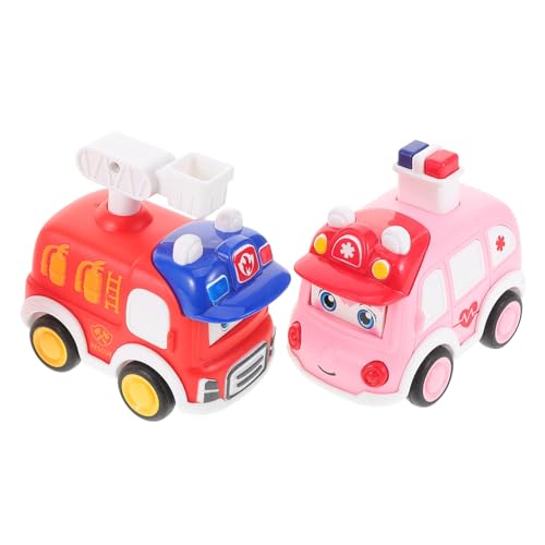 BESTonZON 2er Set Spielzeugautos Rettungswagen & Feuerwehrwagen Press and Go Autos Für Kleinkinder Sensomotorisches Für Jungen Und ädchen Ab 18 Monaten Ideal Als von BESTonZON