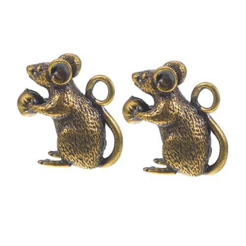 BESTonZON 2pcs Messing -Figur Ratte Anhänger Zauber Für DIY Decorative Mauszarm BESTonZON 2pcs Messing -Figur Ratte Anhänger Zauber Für DIY Decorative Mauszarm von BESTonZON