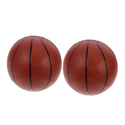 BESTonZON 2st Aufblasbarer Ball Mini-Basketball Aufblasbares Basketballspielzeug Tragbarer Kleiner Basketball Basketballspielzeug Aufblasen wasserdichte Basketbälle Brown PVC von BESTonZON