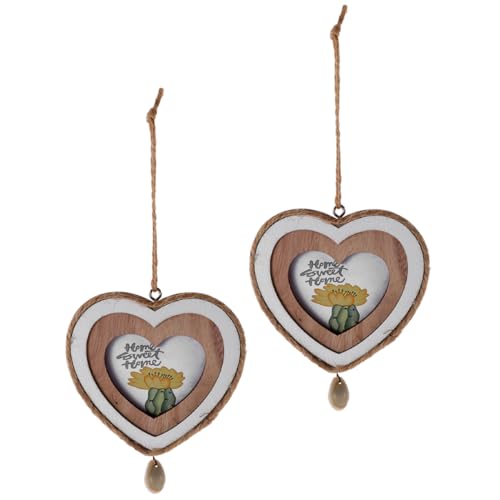 BESTonZON Mini-bilderornamente – 2 Stück Holz-bilderrahmen – Dekorative Herzform Für Die Inneneinrichtung BESTonZON Mini-bilderornamente – 2 Stück Holz-bilderrahmen – Dekorative Herzform Für Die Inneneinrichtung von BESTonZON