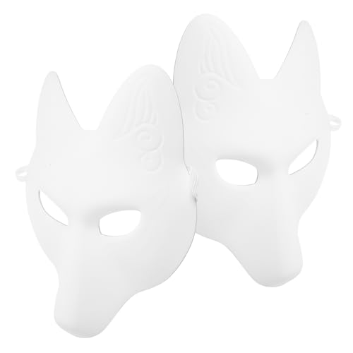 BESTonZON 2stücke Fuchs Maske Für Erwachsene Unbemalte Tiermaske Für Diy Bastelprojekte Halloween Maskerade Party Zubehör Blank Masken Zum Dekorieren Und Gestalten von BESTonZON