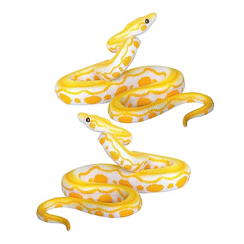 BESTonZON 2st Goldenes Python-Spielzeug Reptilienmodell Spielzeug Krabbelspielzeug Schlangenspielzeug Tierfiguren Kunststoff Reptilienspielzeug Kind Große Pythons Kleine Schlange PVC von BESTonZON