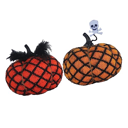 BESTonZON 2st Halloween-kürbisspielzeug Für Gefälschte Kürbisse Ernten Gefälschte Jack-o-Laterne Künstliche Halloween-kürbisse Halloween-kürbis-Ornamente Halloween- Polyester von BESTonZON