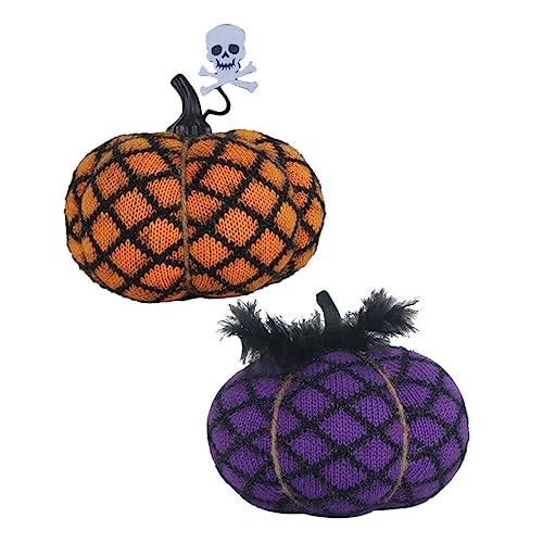 BESTonZON 2st Halloween-kürbisspielzeug Für Halloween-kürbis-Ornamente Schöner Kürbis Gefüllter Halloween-kürbis Gefüllter Kürbisplüsch Gefälschte Jack-o-Laterne Plüschtiere Polyester von BESTonZON