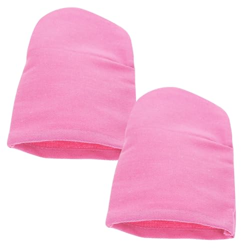 BESTonZON 2st Handgezeichnete Puppen Balsam Zauberer Hände Feenspülmittel Fingerpuppe Selber Machen Bindestrich Plüsch Vinyl-Aufkleber Mit Hai-Text Handhaben Griffe Mund Maske Rosa Segeltuch von BESTonZON