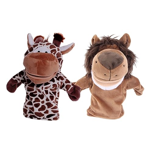 BESTonZON 2st Handpuppe Plüschtierpuppe Cartoon-Marionette Kinderspielzeug Puppe Puppenspielzeug Cartoon- Niedliche Dekoration Puppe Marionette Tierstatue Coffee Pp Baumwolle von BESTonZON