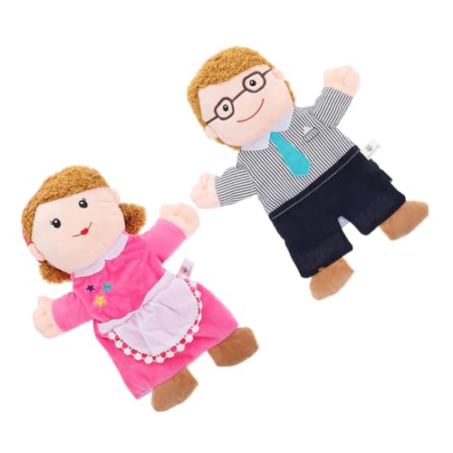 BESTonZON Niedliche Gefüllte Handpuppen Familienset Puppenspielzeug Für Kinder Kleinkinder Weiche Plüschpuppen Große Löcher von BESTonZON