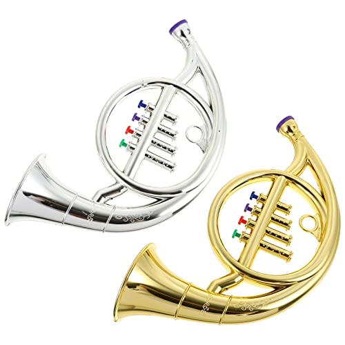 BESTonZON 2st Horn-Modell Kinderspielzeug Waldhorn Simuliertes Waldhorn Hornspielzeug Requisite Für Leistung Bildungsspielzeug Für Musikinstrumente Überzug von BESTonZON