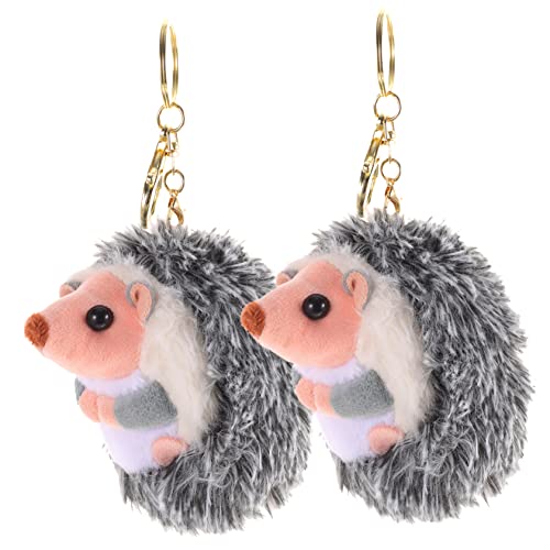 BESTonZON 2st Kleiner Igel-anhänger Plüsch-Igel-Puppe Hamsterkäfig Mini-plüschtiere Igel Als Schlüsselanhänger Mini-Igel Plüsch-schlüsselanhänger Cartoon Hängende Dekoration Dark Grey Metall von BESTonZON