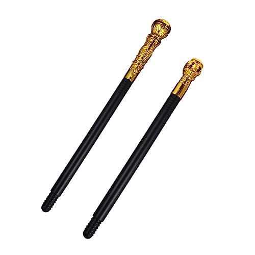 BESTonZON 2st Königszepter Kinderspielzeug Halloween-Accessoires Tragbarer Pharaonenstab Halloween- Kleiderstock Festival-kostümzubehör Party Bühne Kostüm Spazierstock Golden Plastik von BESTonZON