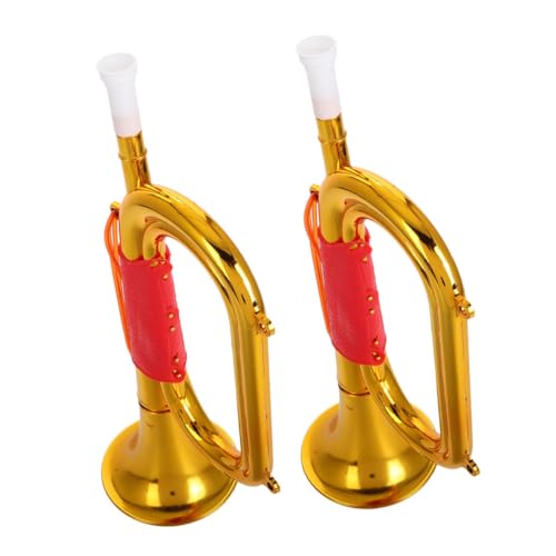 BESTonZON 2st Laden Sie Requisiten Auf Miniaturlautsprecher Sport Lautsprecher Trompeteninstrument Lautsprecher Für Blashorn-geräuschmacher Anfänger Trompete Party-Horn Golden Plastik von BESTonZON