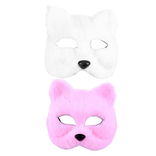 BESTonZON 2st Maske Halloween-kostüm Wolf Männer Maskieren Fuchs Halloweenkostüm Pelziges Kostüm Heiser Gesicht Haustier Tierkostüme Rohlinge Basteln Flanell von BESTonZON