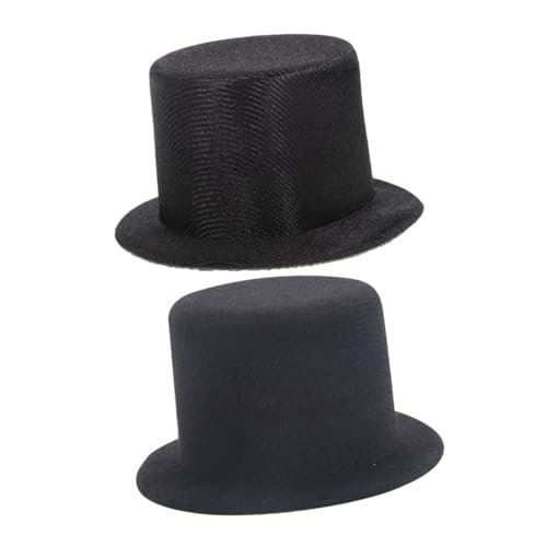 BESTonZON 2st Mini-Hut Kleiner Zylinder Kleine Hüte Dekoration Kostümhut Schneemannmützen Zum Basteln Bootsfahrerhut Zylinder Für Mützen Für Männer Eisig Wintermütze Kappe Stoff Black von BESTonZON