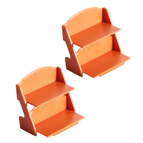 BESTonZON 2st Puppenhaus Blumenständer Spiel Zimmerpflanzen Geld Anlage Schwebende Regale Eingetopft Dinge Aufbewahrungswürfel Gefälschte Pflanze Wandregale Sachen Orange von BESTonZON