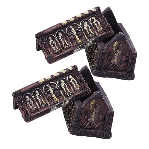 BESTonZON 2 Stück Miniatur-sargboxen Aus Kunstharz – Halloween-szenen- – Partyzubehör von BESTonZON
