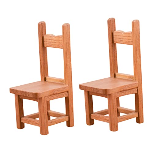 BESTonZON 2st Stuhl Spiel Tisch Genau Genommen Auto Dinge Camper Zubehör Miniaturmöbel Zappeln Puppe Dach Mini-Essen Mini Möbel Häuser Bausätze Hölzern Brown von BESTonZON