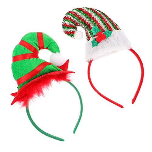 BESTonZON 2st Weihnachtsstirnband Lustige Weihnachtsmützen Weihnachtskopfbedeckung Stirnband Mit Pailletten Festliches Hutstirnband Gefälligkeiten Für Weihnachtsfeiern Stirnbänder Bands Abs von BESTonZON